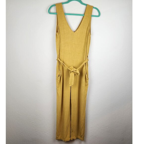 Eve Gravel Linen Blend Owl Moon Sleeveless Jumpsuit in Saffron sz XS - Picture 3 of 12